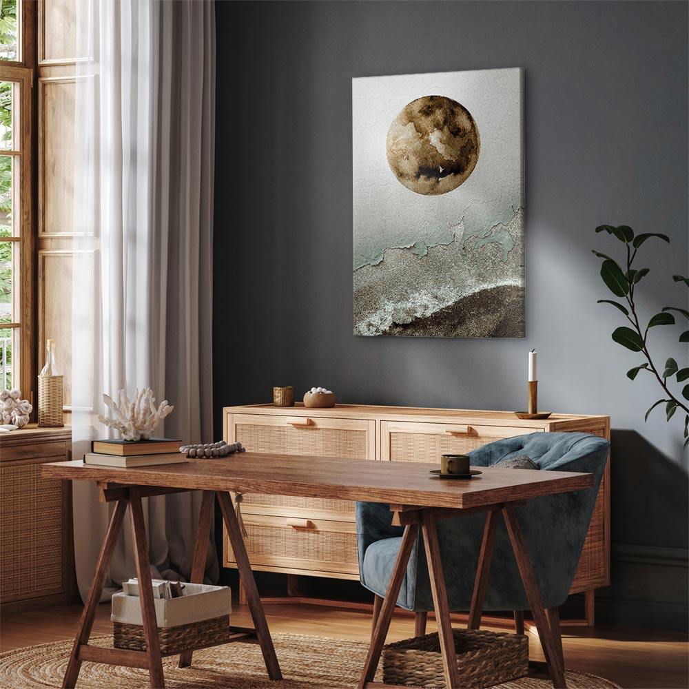 Green Abstract Texture Vertical Canvas Print