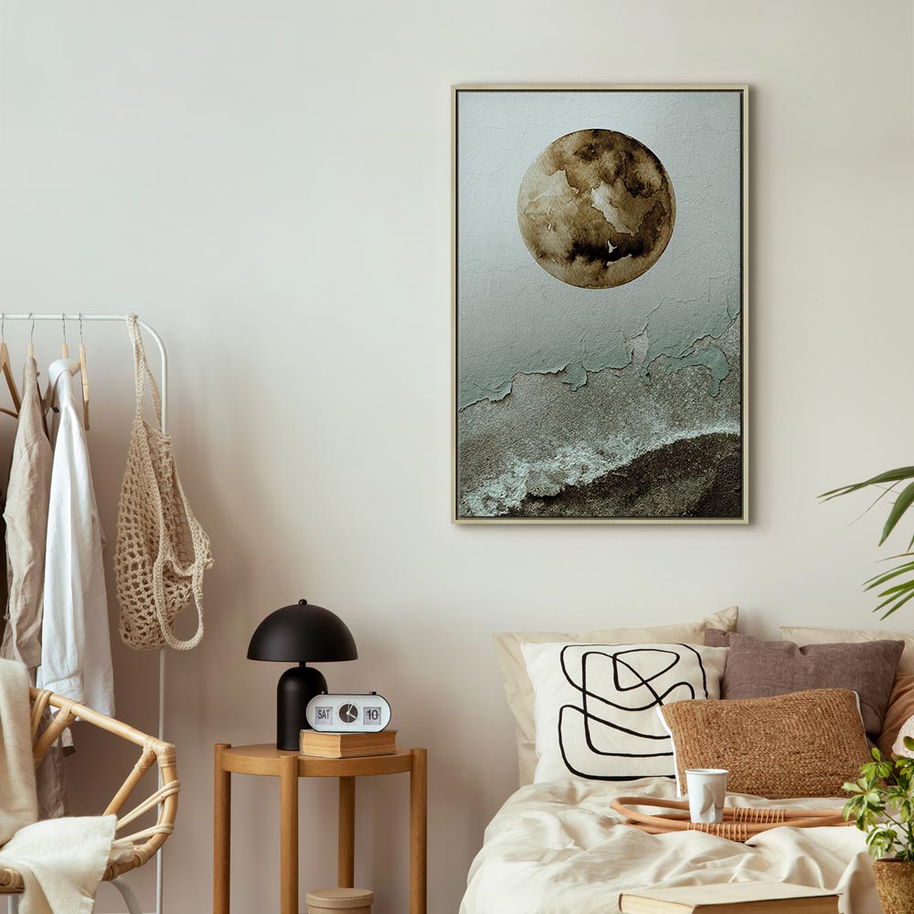 Green Abstract Texture Vertical Canvas Print