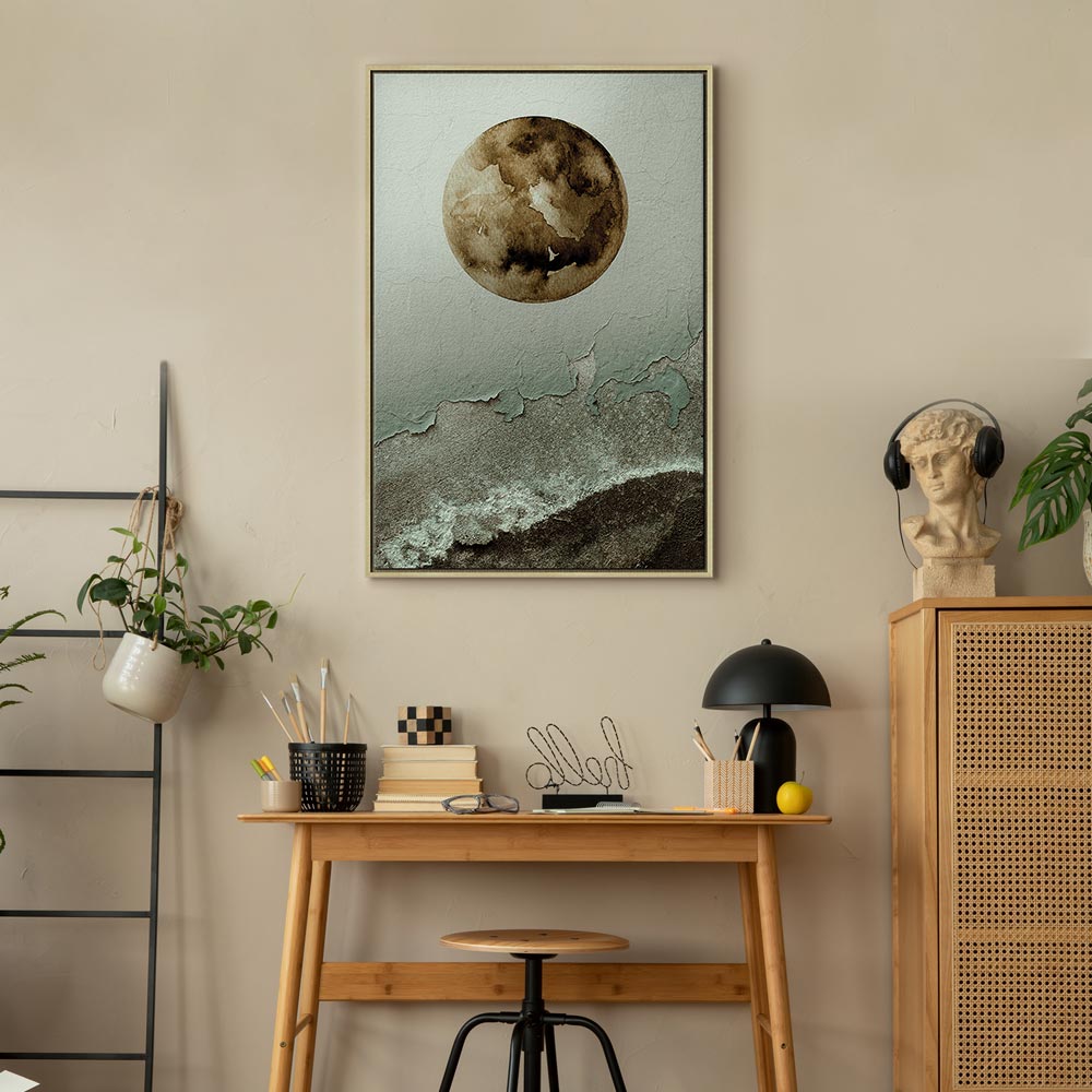 Green Abstract Texture Vertical Canvas Print