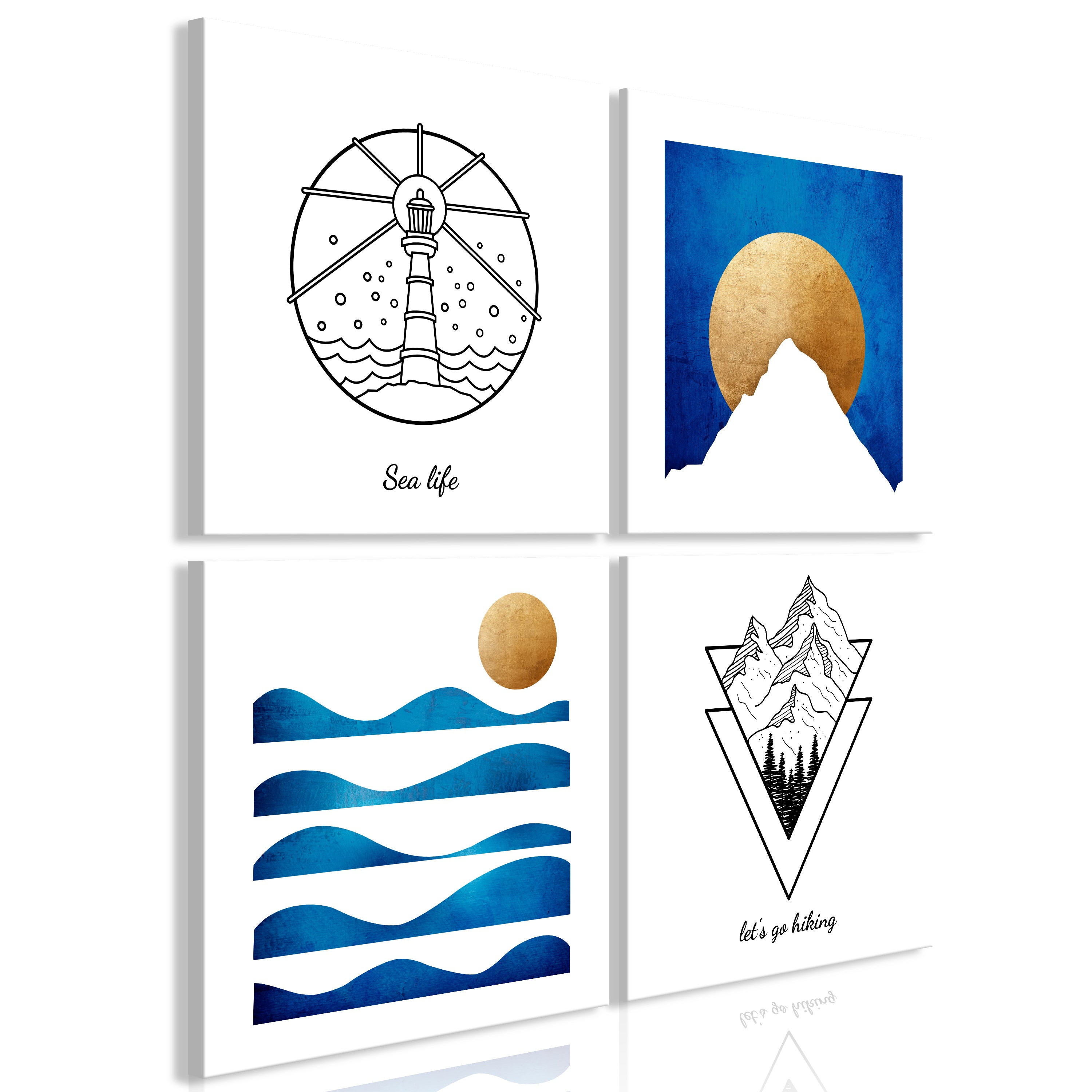 Canvas Print Sea or Mountains (4 Parts)