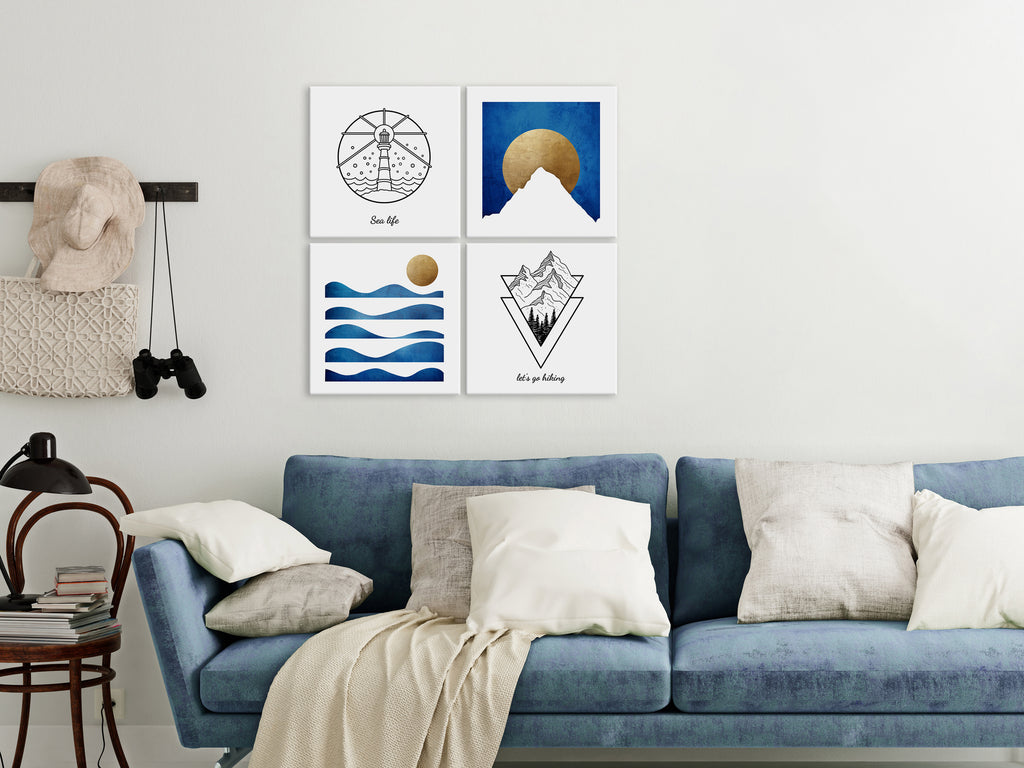 Canvas Print Sea or Mountains (4 Parts)