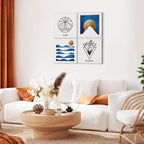 Abstract Sea Mountain 4-Part Canvas Print