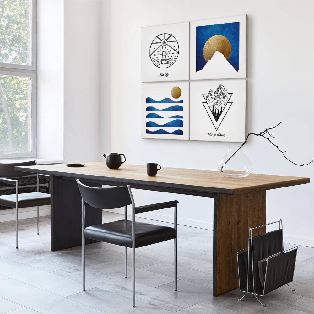 Abstract Sea Mountain 4-Part Canvas Print