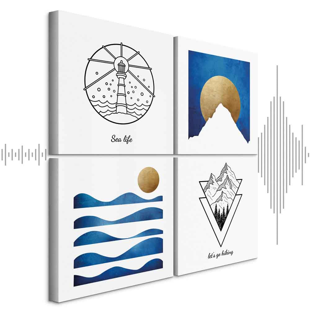 Abstract Sea Mountain 4-Part Canvas Print