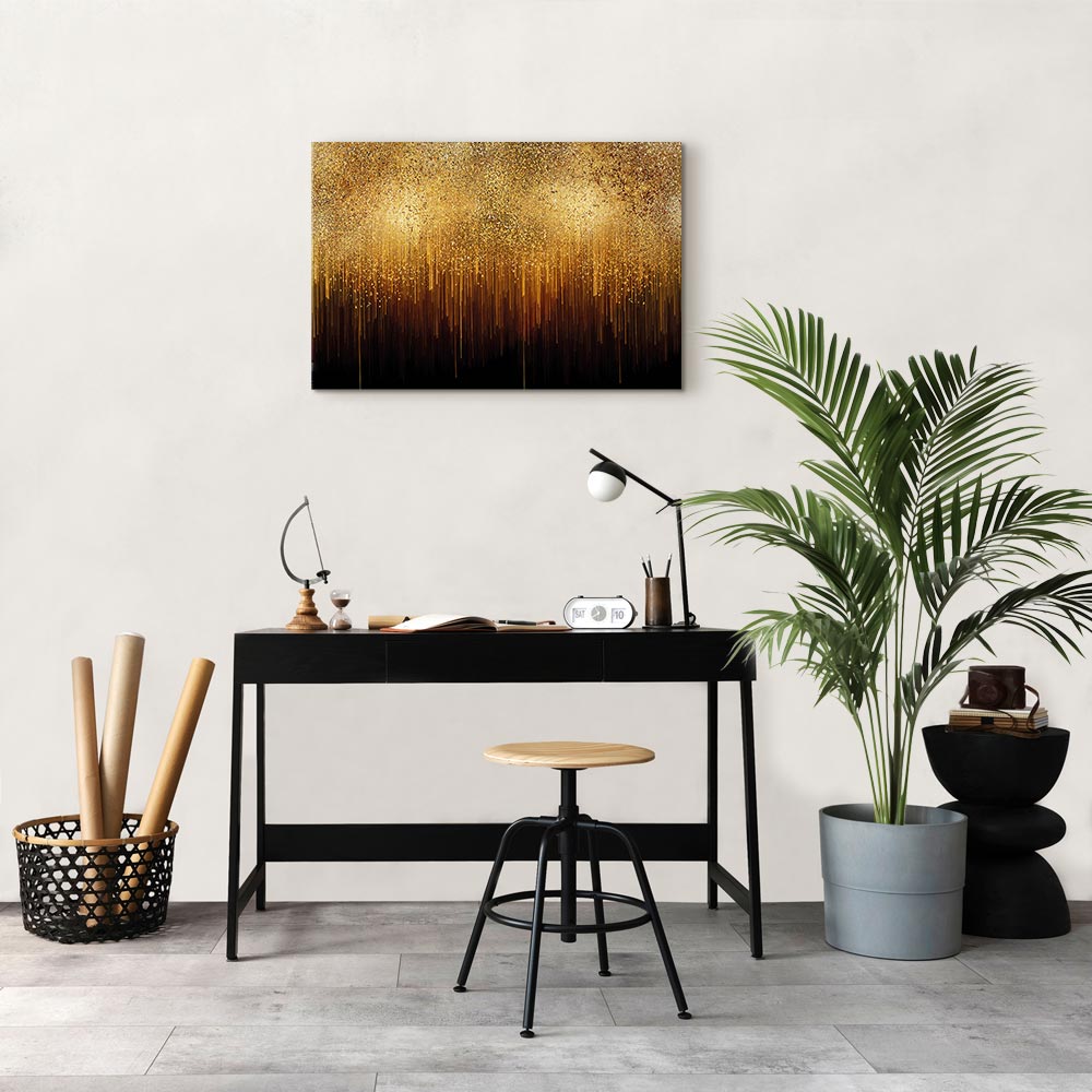 Abstract Gold Texture Wide Canvas Print