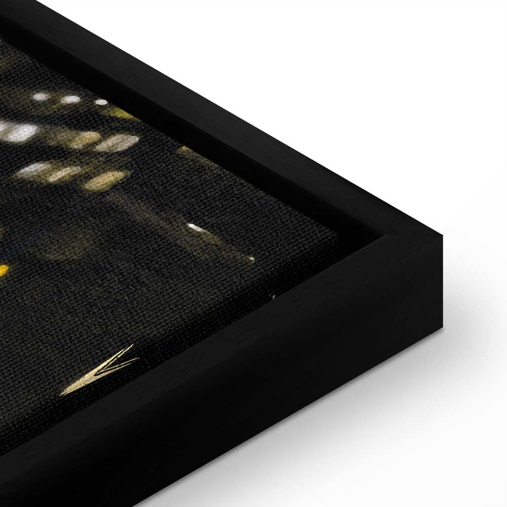 Rainy City Street Lights Vertical Canvas Print