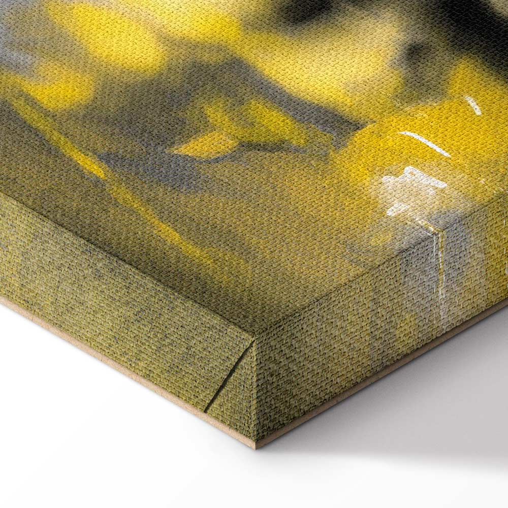 Rainy City Street Lights Vertical Canvas Print