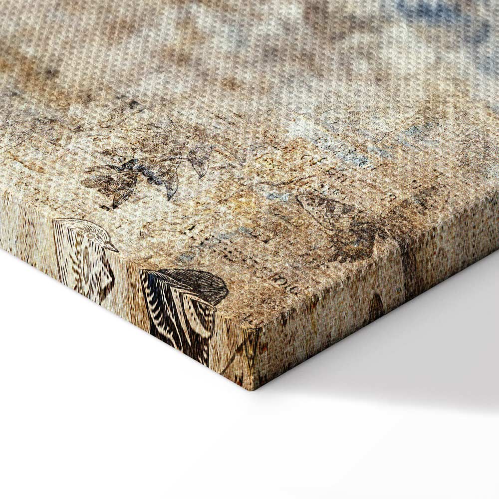 Vintage Floral Abstract Nature Canvas Print