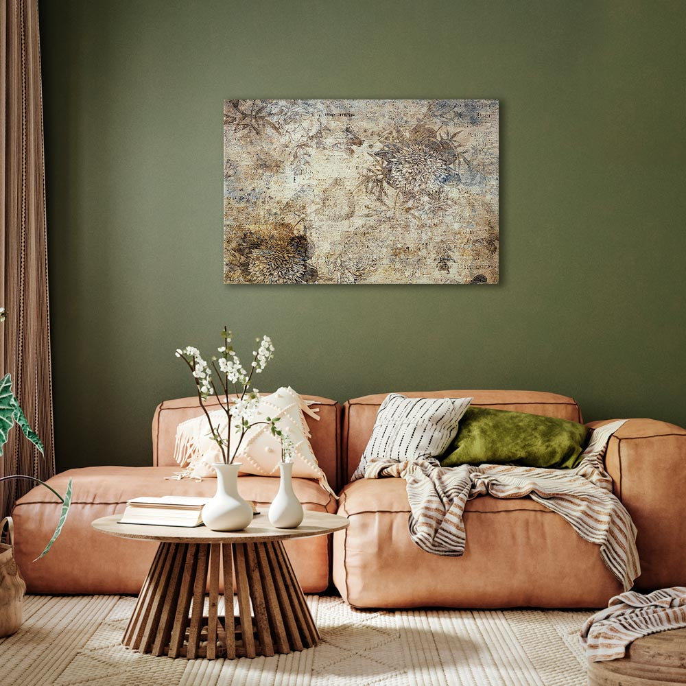 Vintage Floral Abstract Nature Canvas Print