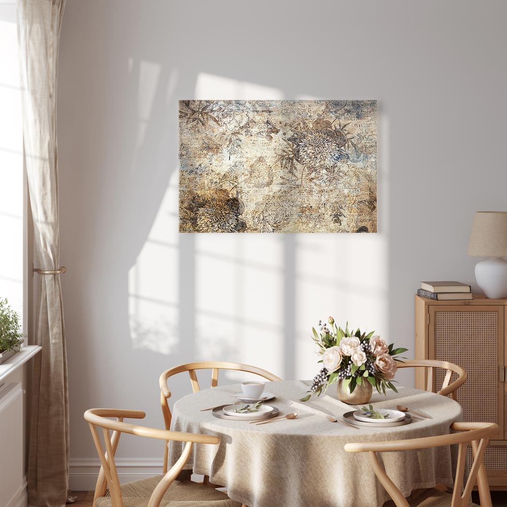 Vintage Floral Abstract Nature Canvas Print