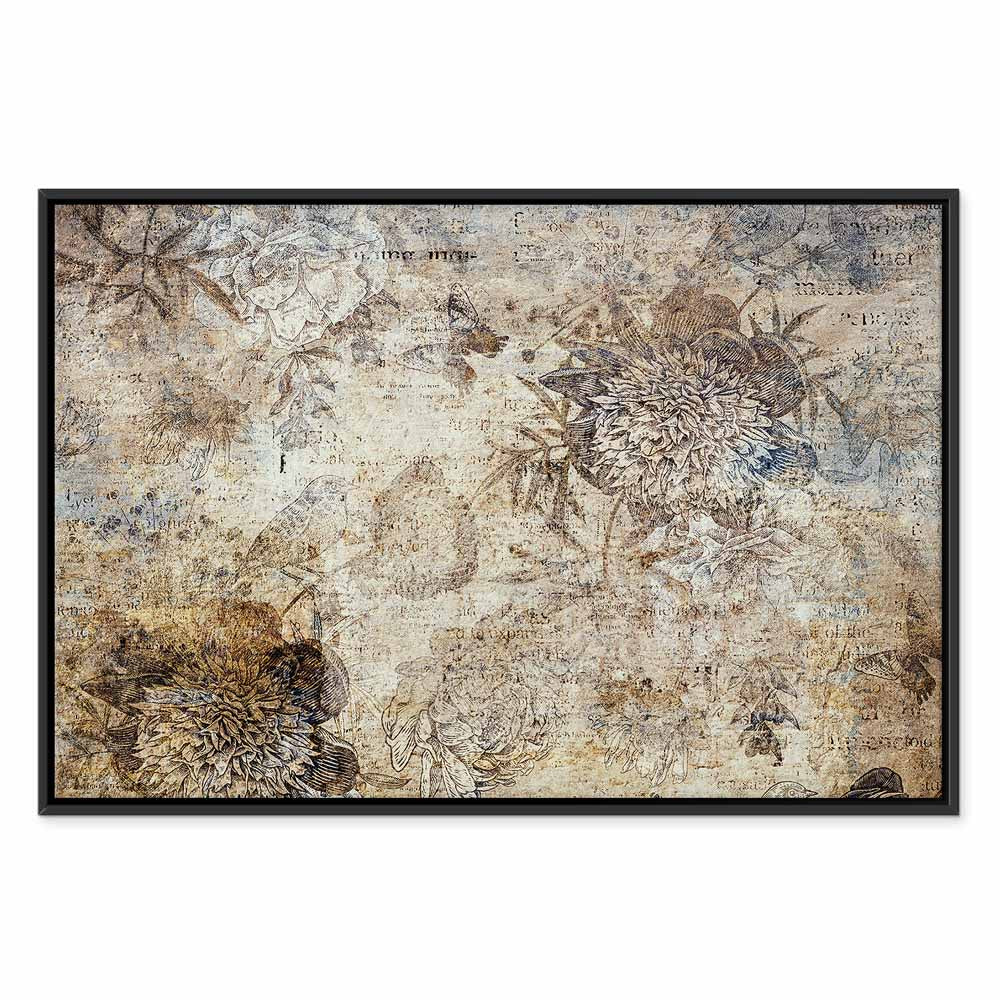 Vintage Floral Abstract Nature Canvas Print