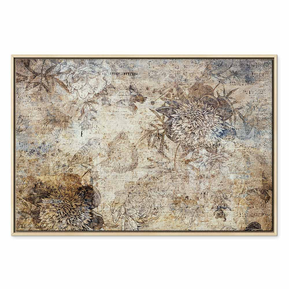 Vintage Floral Abstract Nature Canvas Print