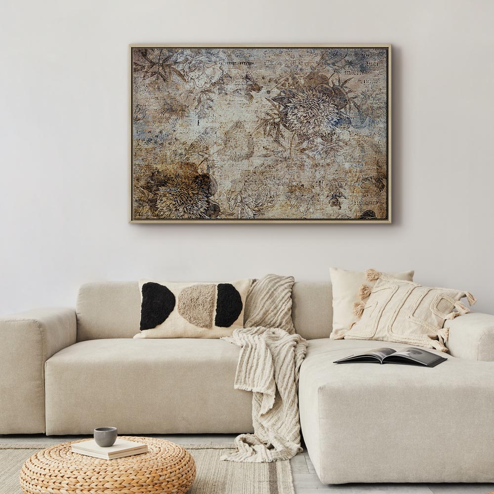 Vintage Floral Abstract Nature Canvas Print