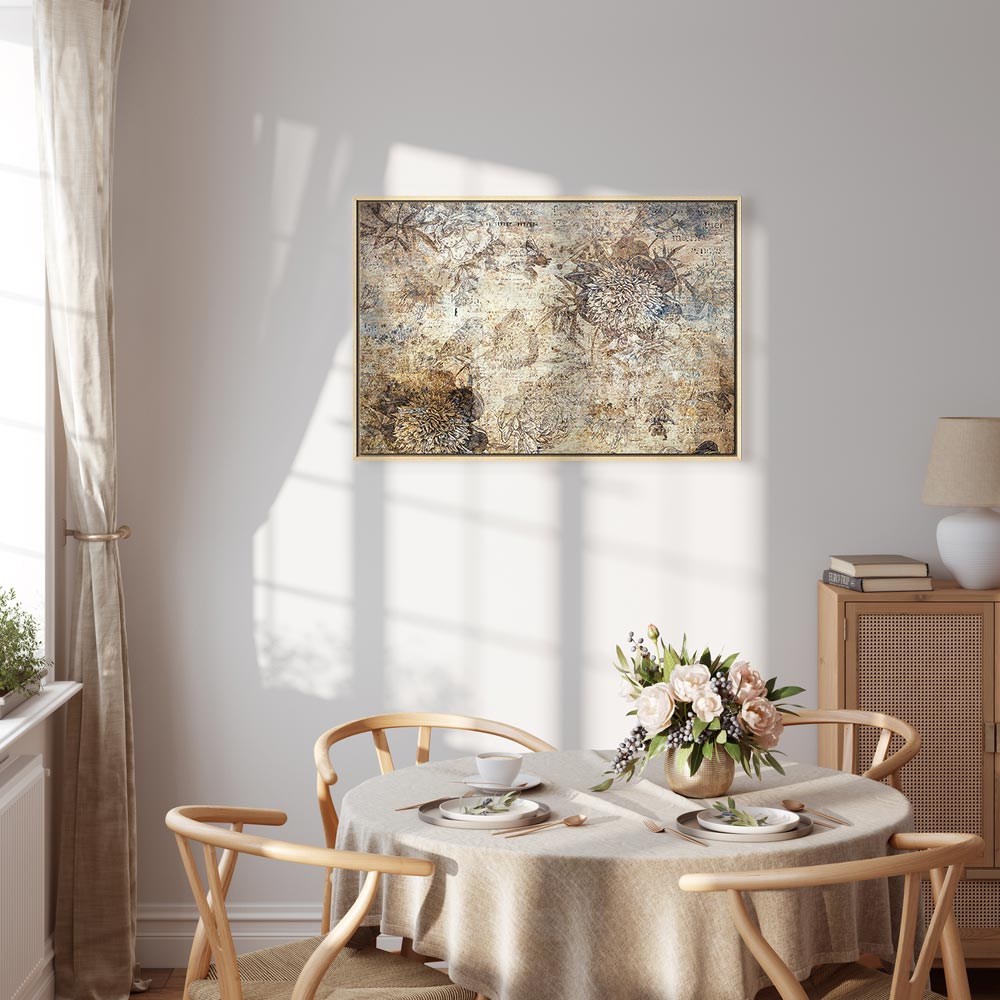 Vintage Floral Abstract Nature Canvas Print