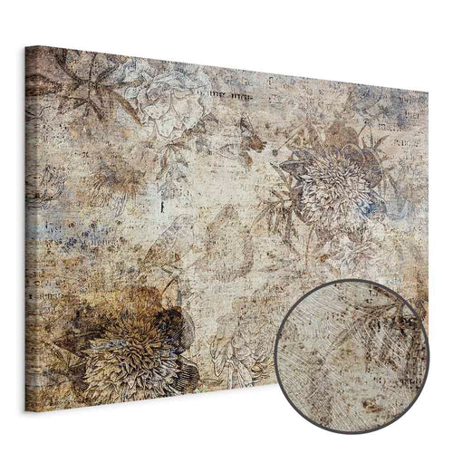 Vintage Floral Abstract Nature Canvas Print