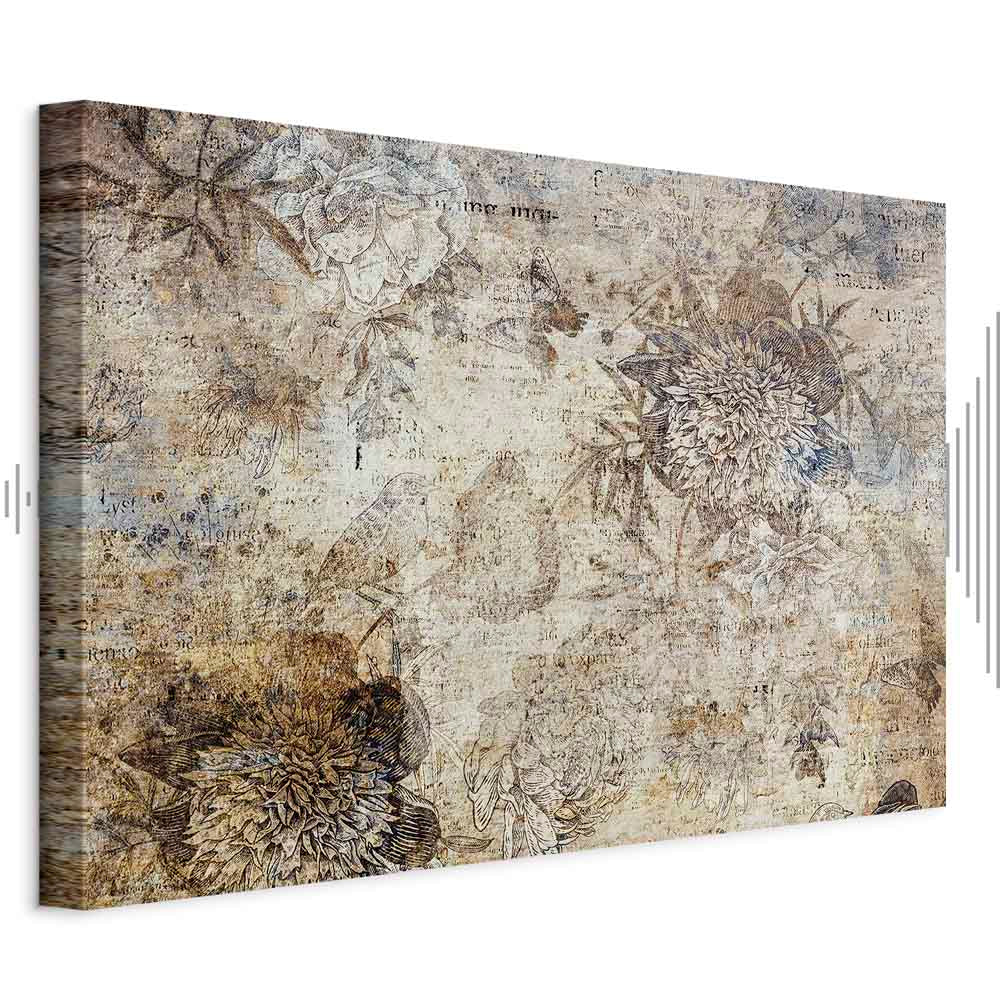 Vintage Floral Abstract Nature Canvas Print
