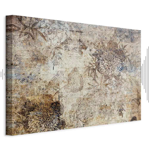 Vintage Floral Abstract Nature Canvas Print