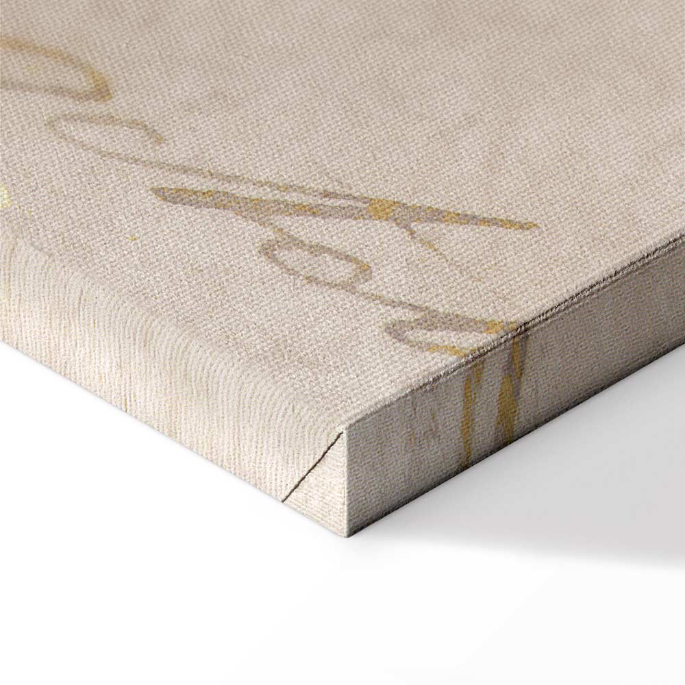 Abstract Vintage Inscriptions Vertical Canvas Print