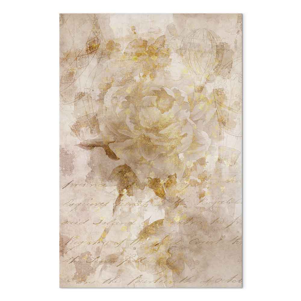 Abstract Vintage Inscriptions Vertical Canvas Print