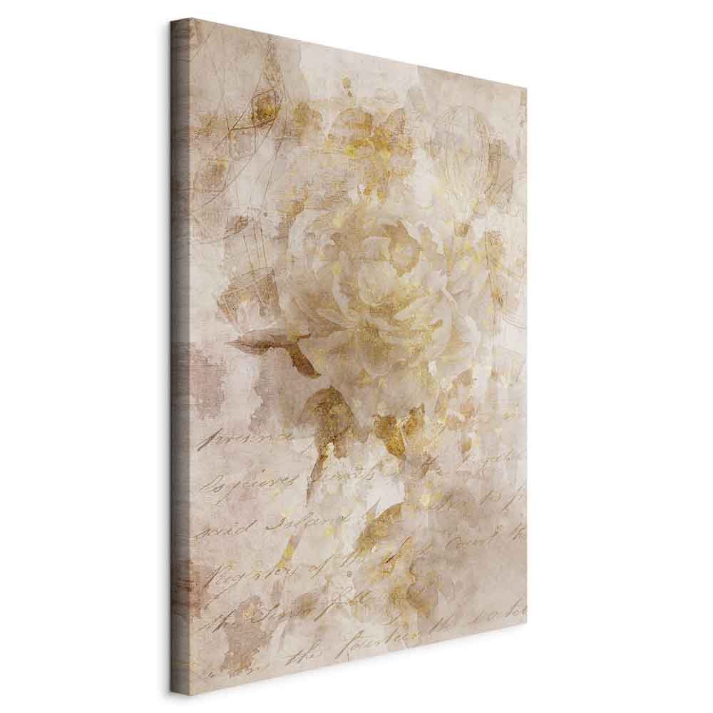 Abstract Vintage Inscriptions Vertical Canvas Print