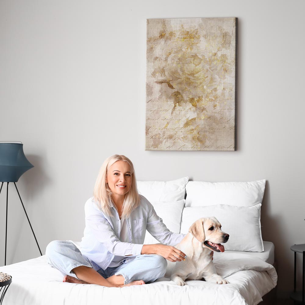 Abstract Vintage Inscriptions Vertical Canvas Print