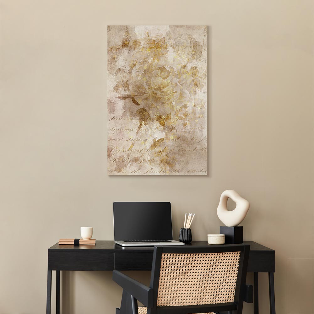 Abstract Vintage Inscriptions Vertical Canvas Print