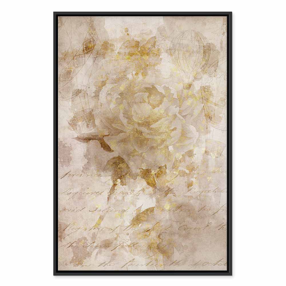 Abstract Vintage Inscriptions Vertical Canvas Print