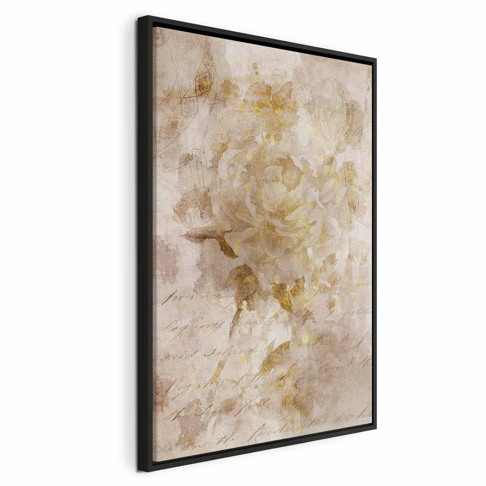 Abstract Vintage Inscriptions Vertical Canvas Print