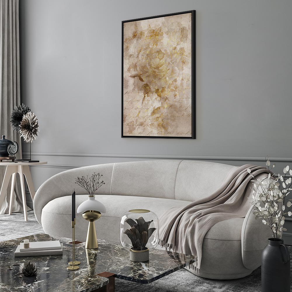 Abstract Vintage Inscriptions Vertical Canvas Print