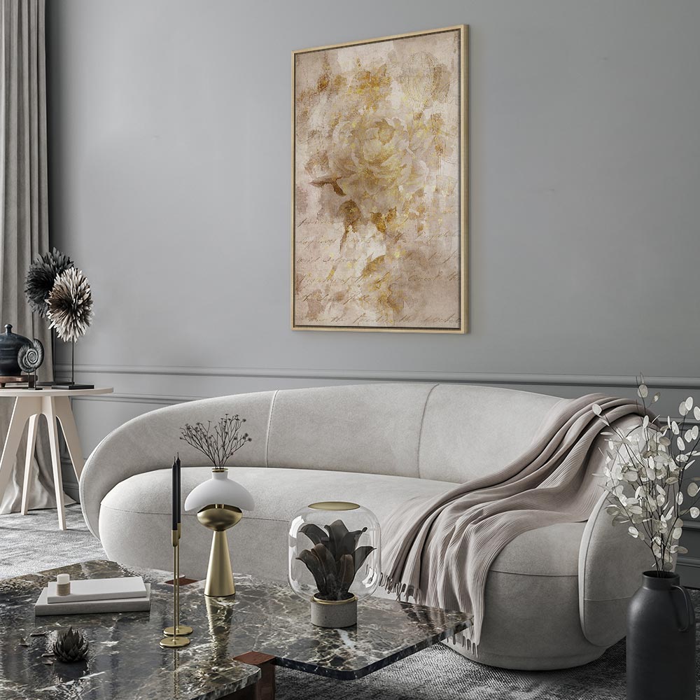 Abstract Vintage Inscriptions Vertical Canvas Print