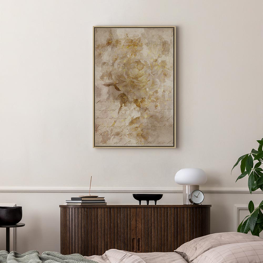 Abstract Vintage Inscriptions Vertical Canvas Print