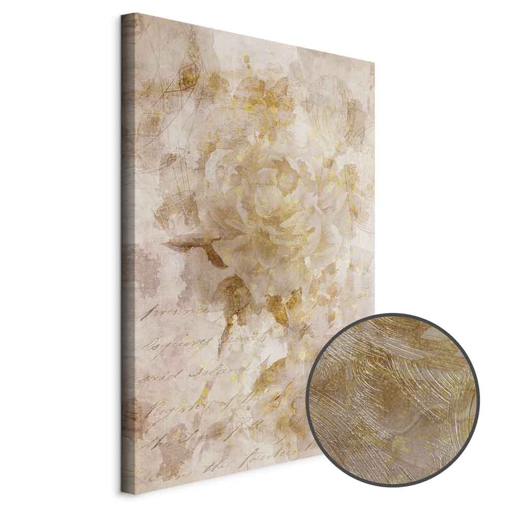 Abstract Vintage Inscriptions Vertical Canvas Print