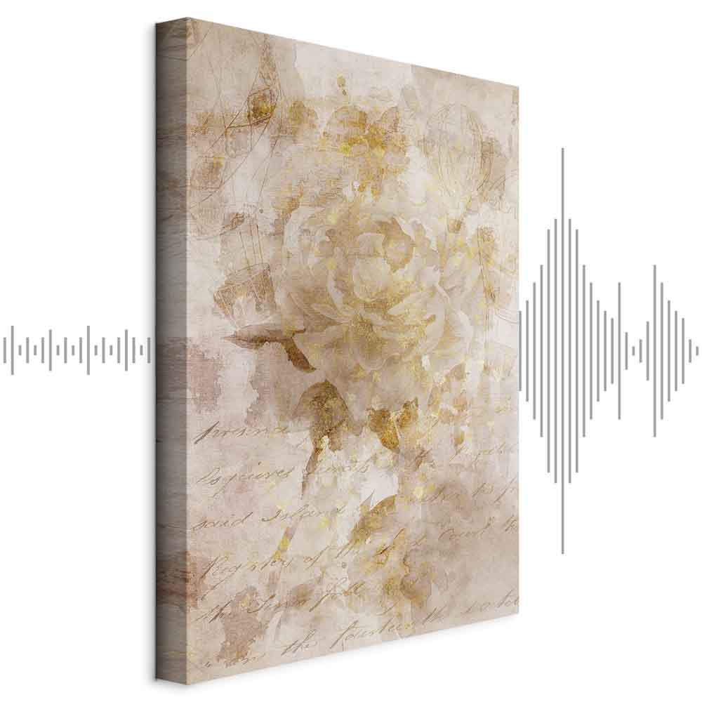 Abstract Vintage Inscriptions Vertical Canvas Print