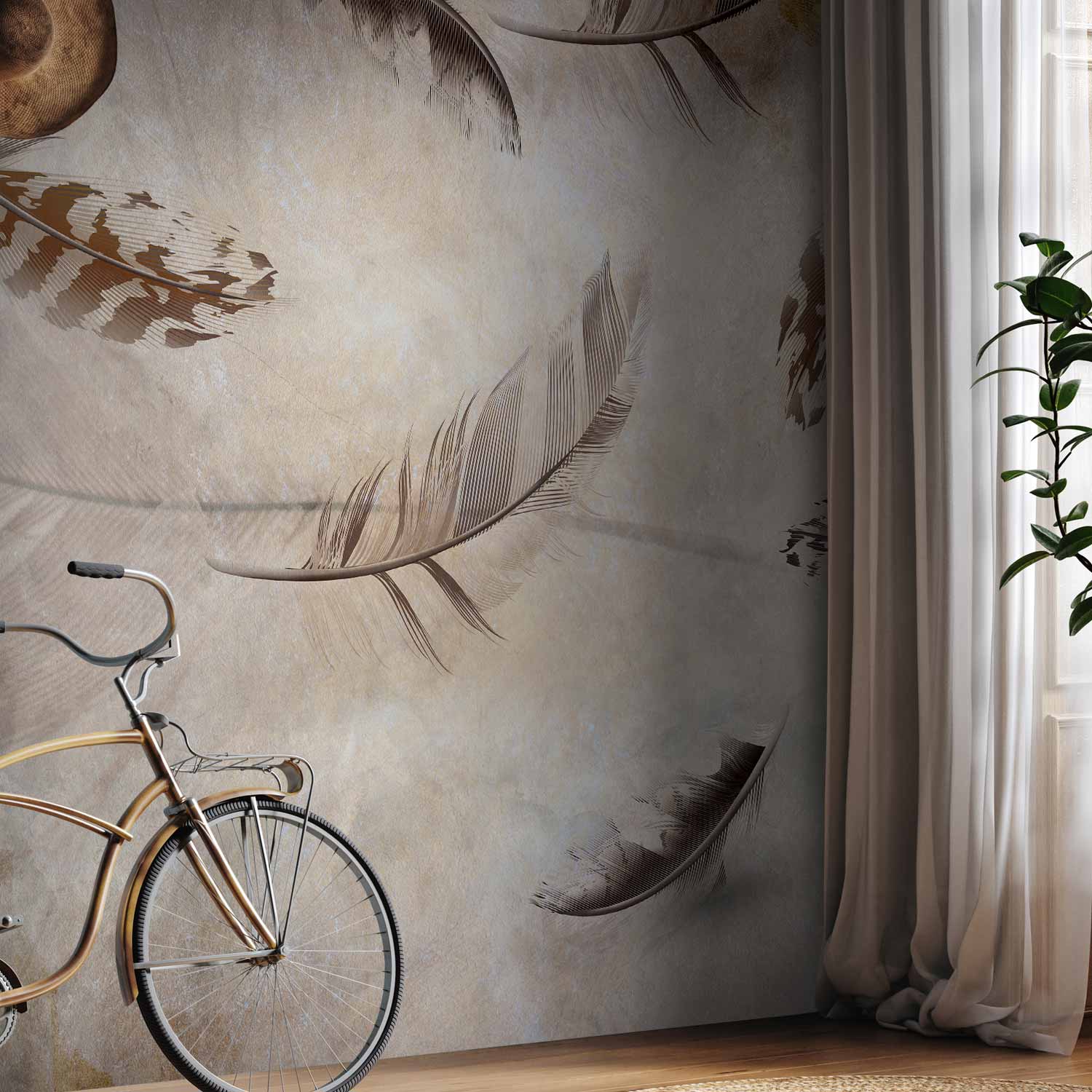 Abstract Vintage Nature Wall Mural