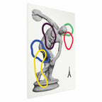 Abstract Discus Thrower Sculpture Collage Poster