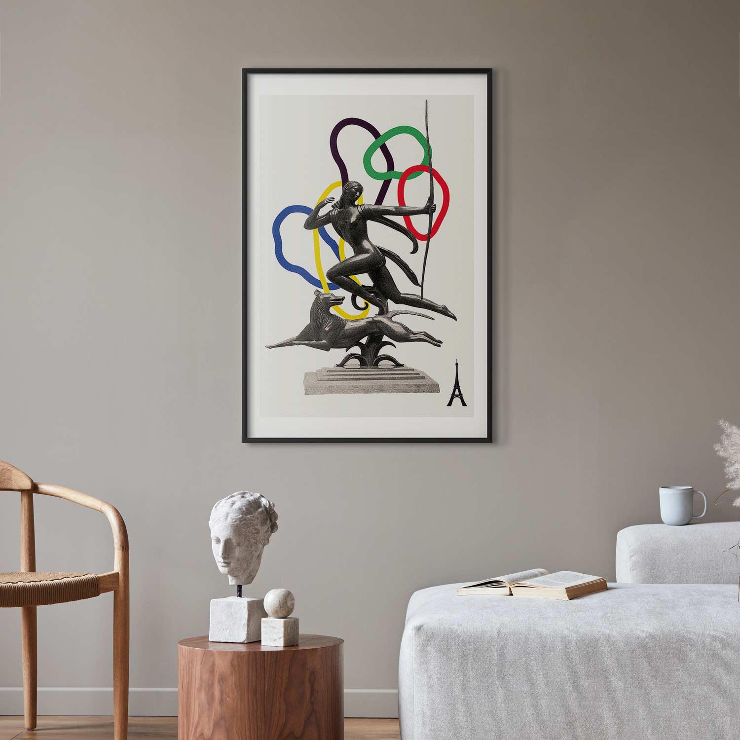 Abstract Archer Woman Collage Graphic Poster