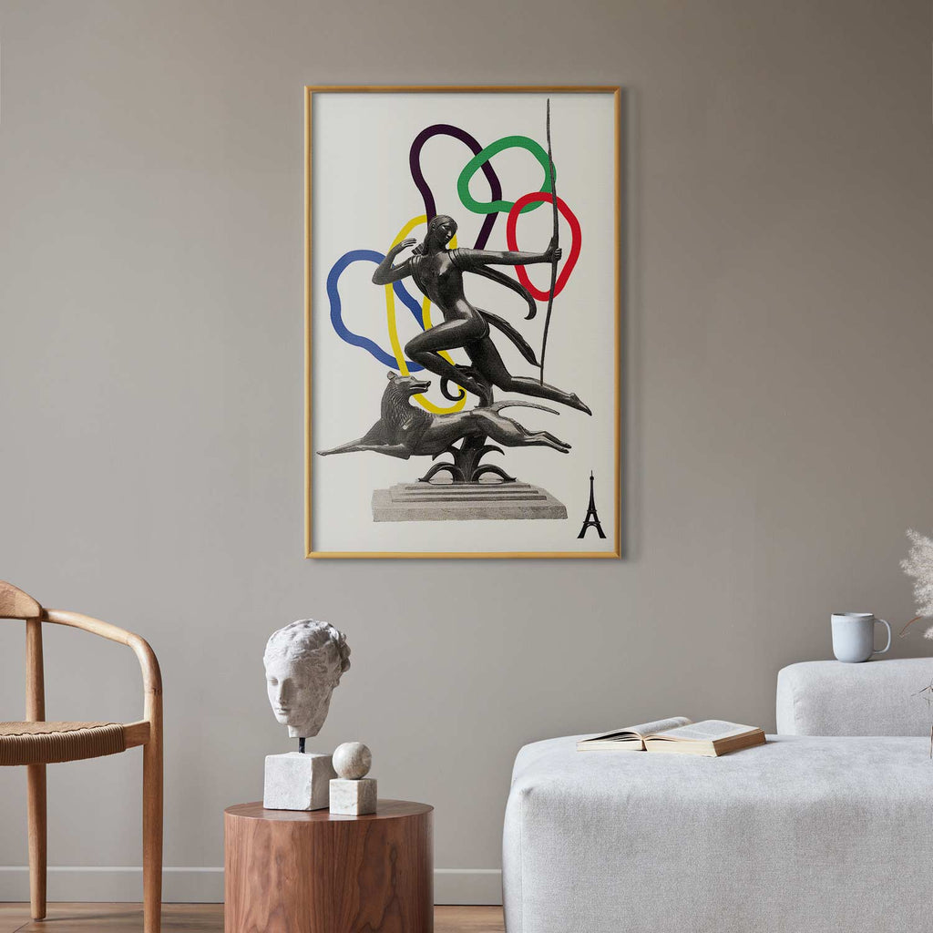 Abstract Archer Woman Collage Graphic Poster