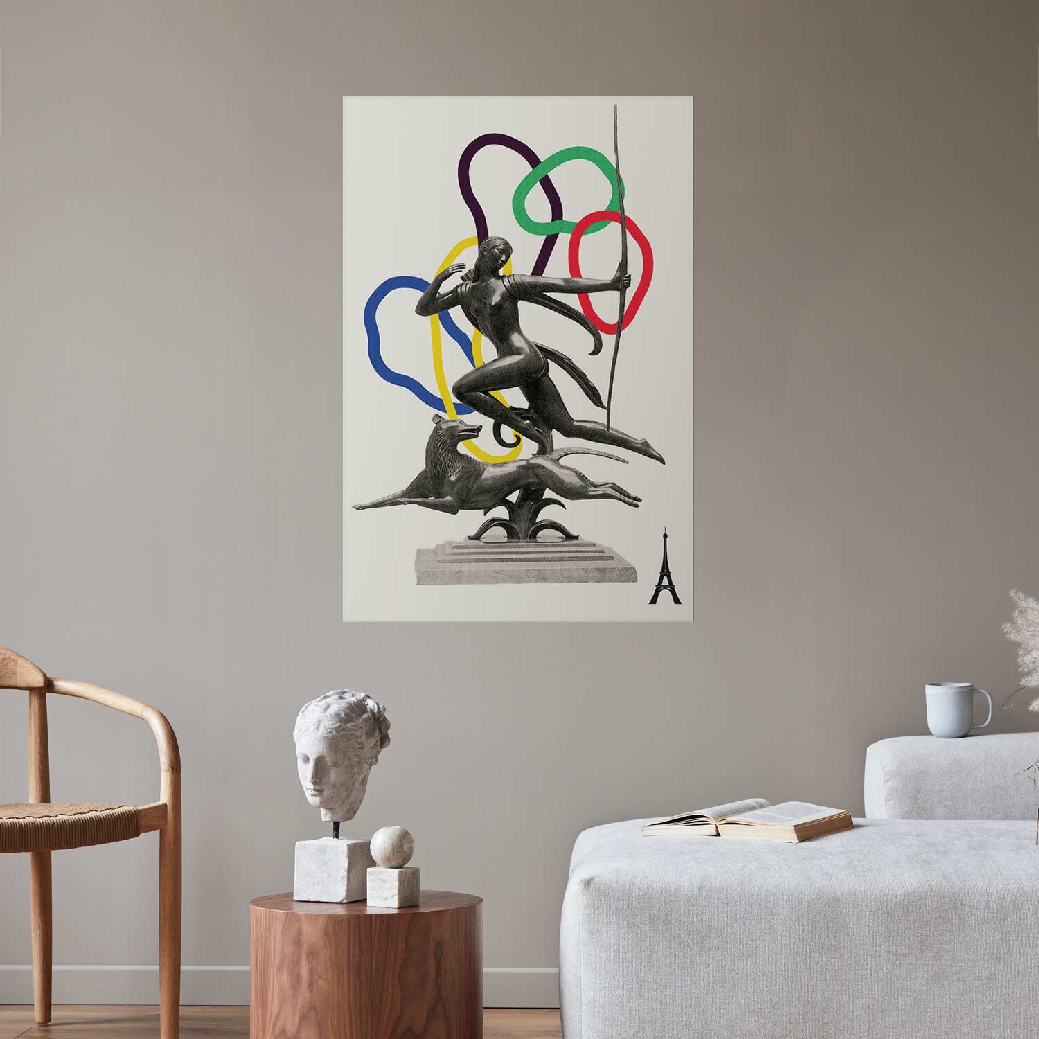 Abstract Archer Woman Collage Graphic Poster