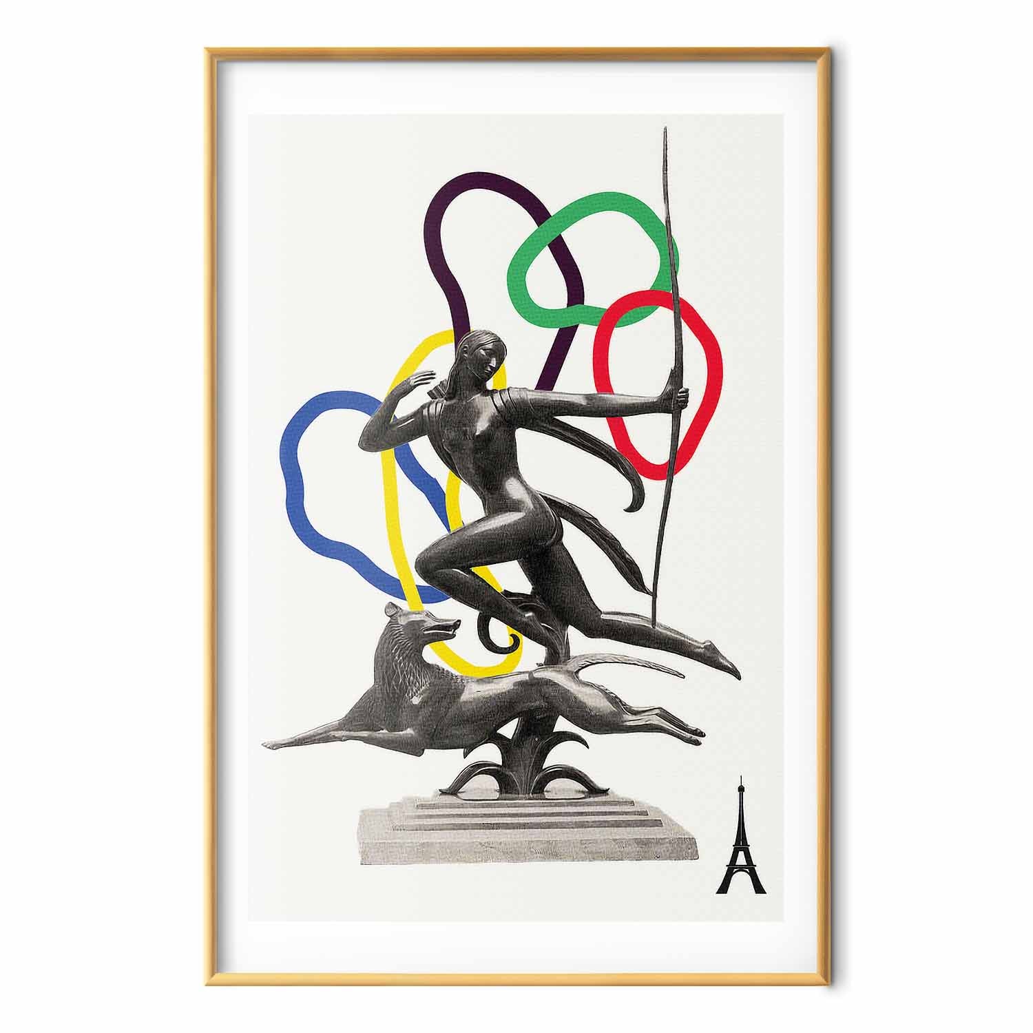 Abstract Archer Woman Collage Graphic Poster