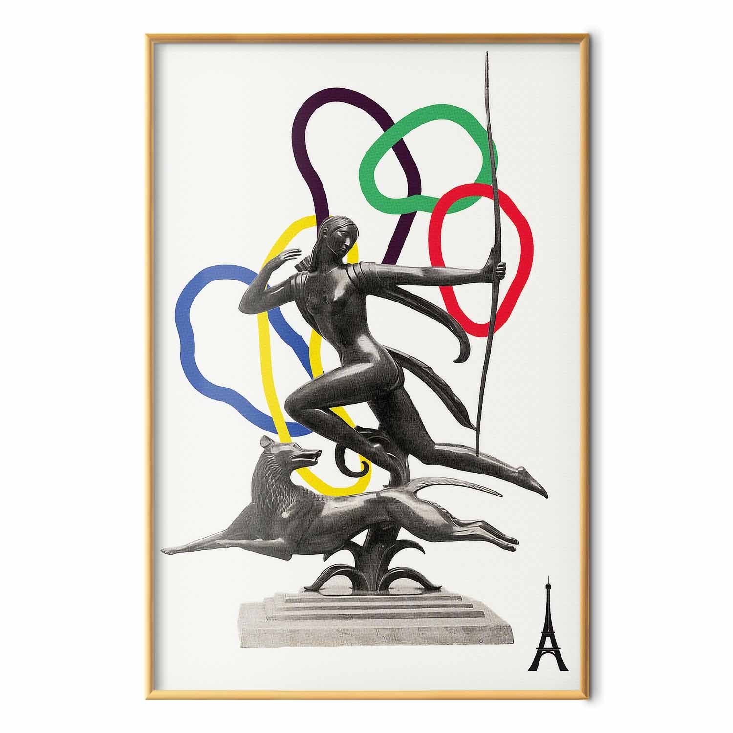 Abstract Archer Woman Collage Graphic Poster