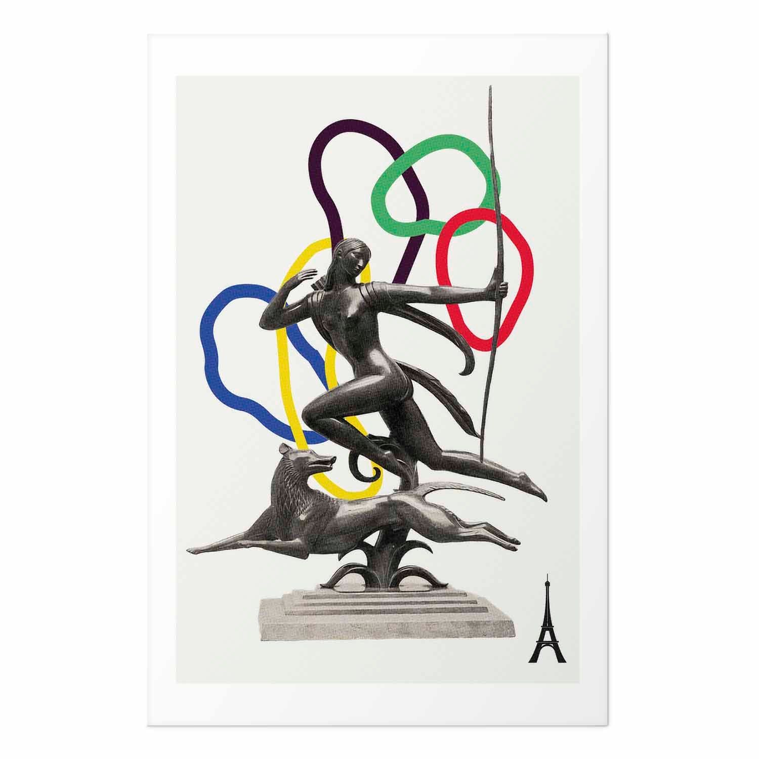 Abstract Archer Woman Collage Graphic Poster