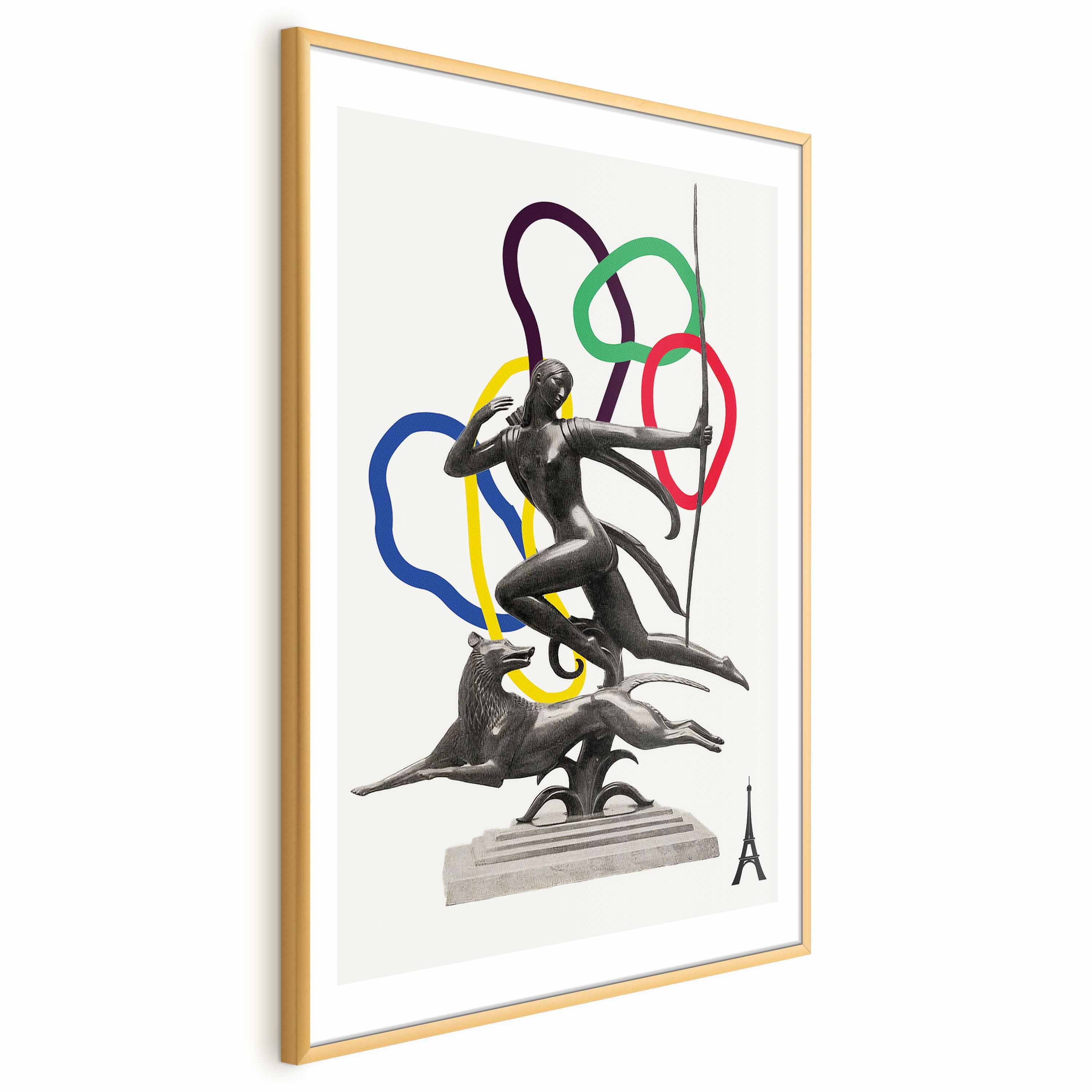 Abstract Archer Woman Collage Graphic Poster