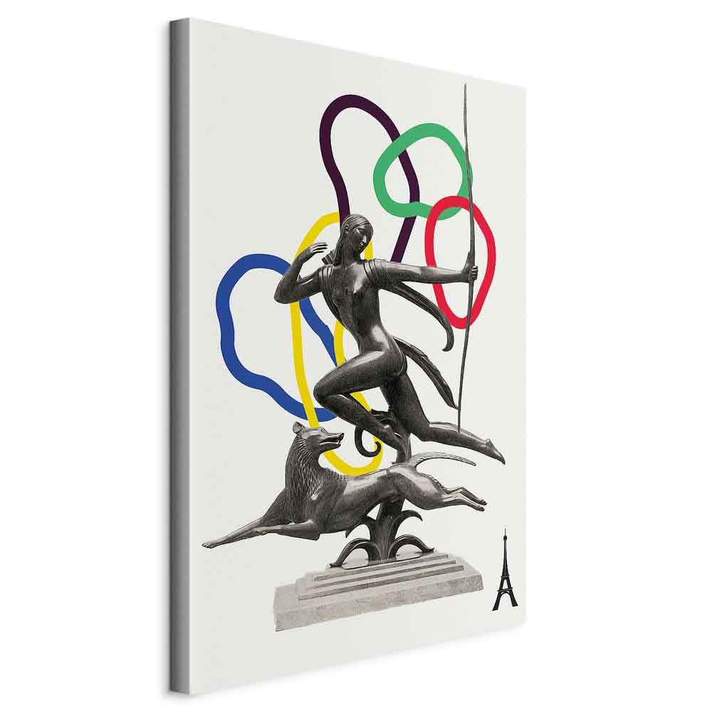 Canvas Print - Woman With Dog - Illustration