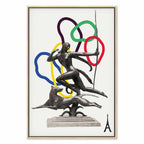 Woman With Dog Illustration Contemporary Canvas Print