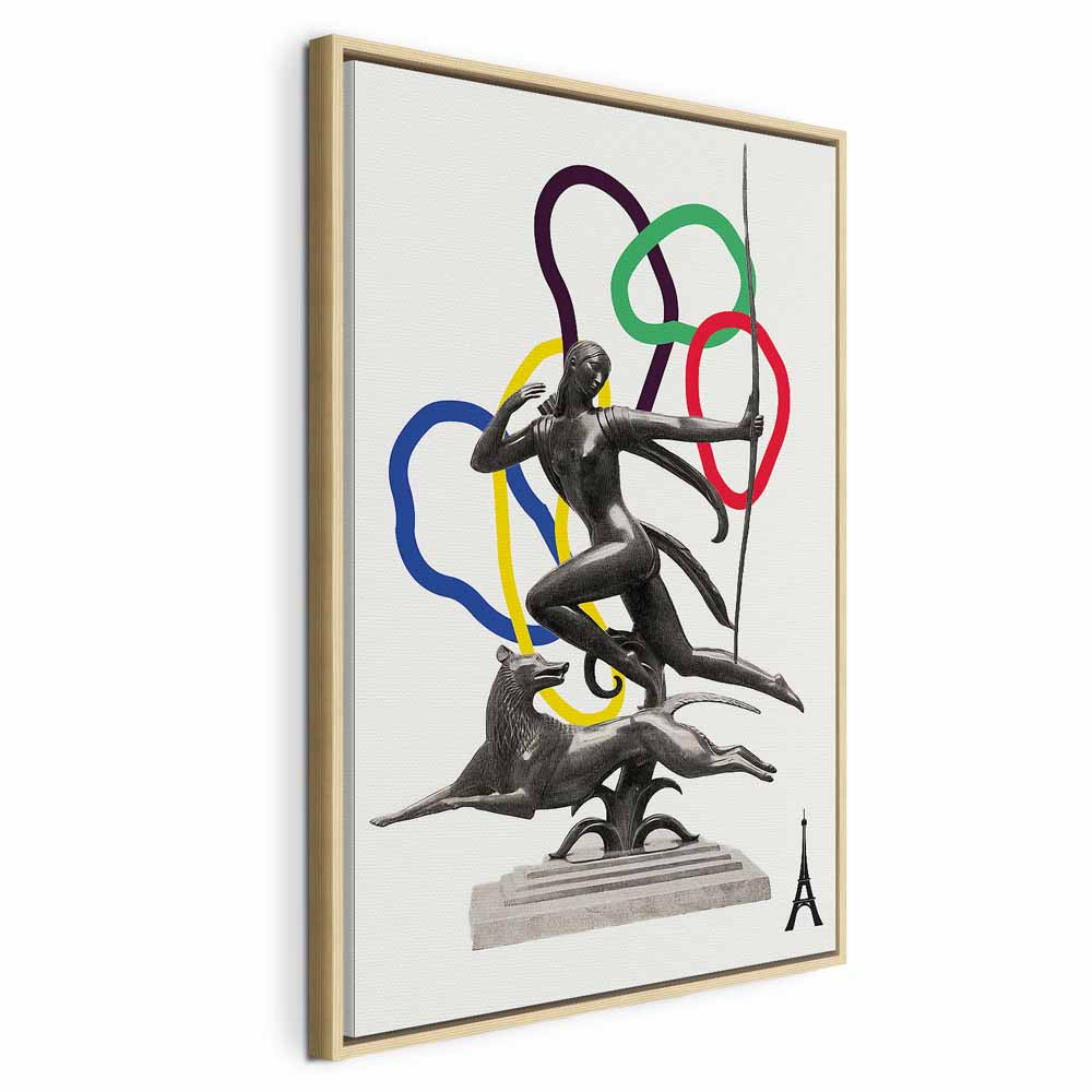 Woman With Dog Illustration Contemporary Canvas Print