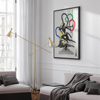 Woman With Dog Illustration Contemporary Canvas Print