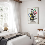 Woman With Dog Illustration Contemporary Canvas Print