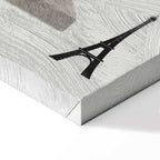 Woman With Dog Illustration Contemporary Canvas Print