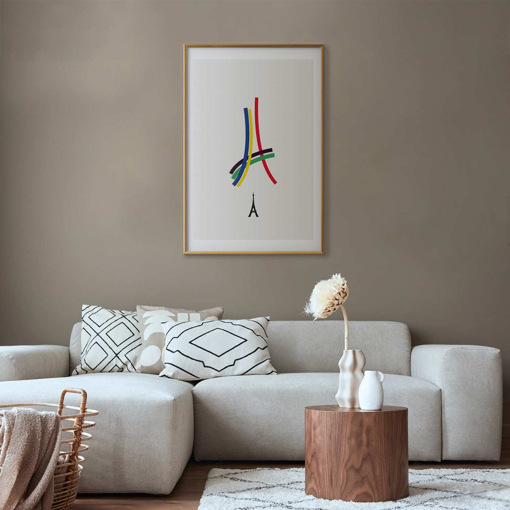 Abstract Eiffel Tower Multicolor Graphic Poster