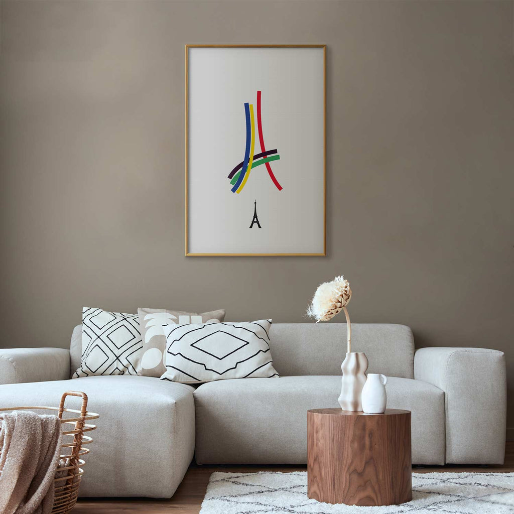 Abstract Eiffel Tower Multicolor Graphic Poster